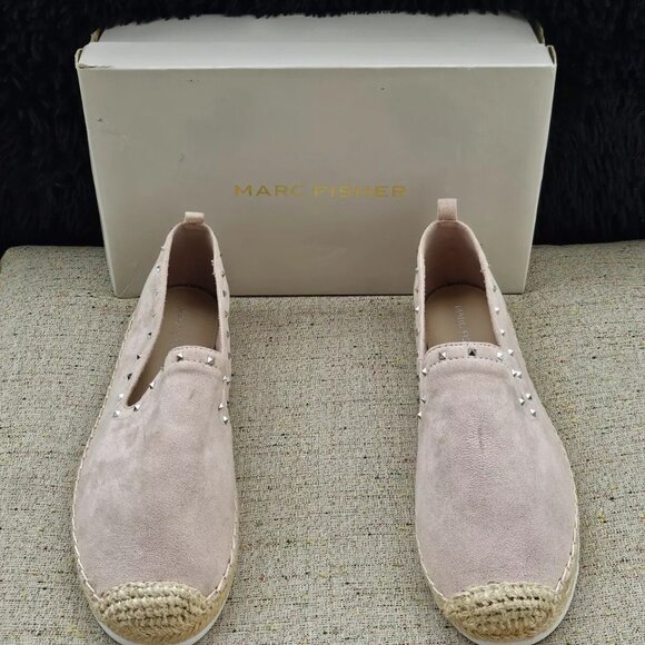 Marc Fisher Women shoes Loafer Slip On Light pink Suede fabric Size US 9.5 - Picture 7 of 11